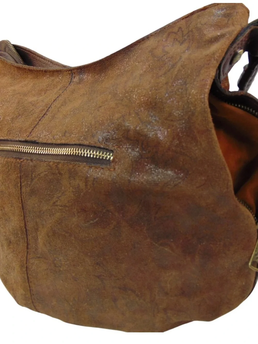 Patricia Nash Tooled Leather Hobo Bag Wallet Set Brown Floral Embossed